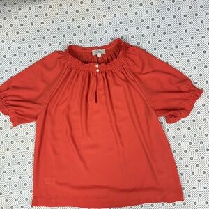 LOFT Coral Short Sleeve Blouse